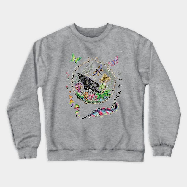 Raven's Mushrooms Crewneck Sweatshirt by Delight's Fantasy Art